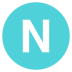 Letter N Icon Circle Alphabet