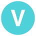 Letter V Icon Circle Alphabet